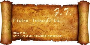 Fidler Tonuzóba névjegykártya